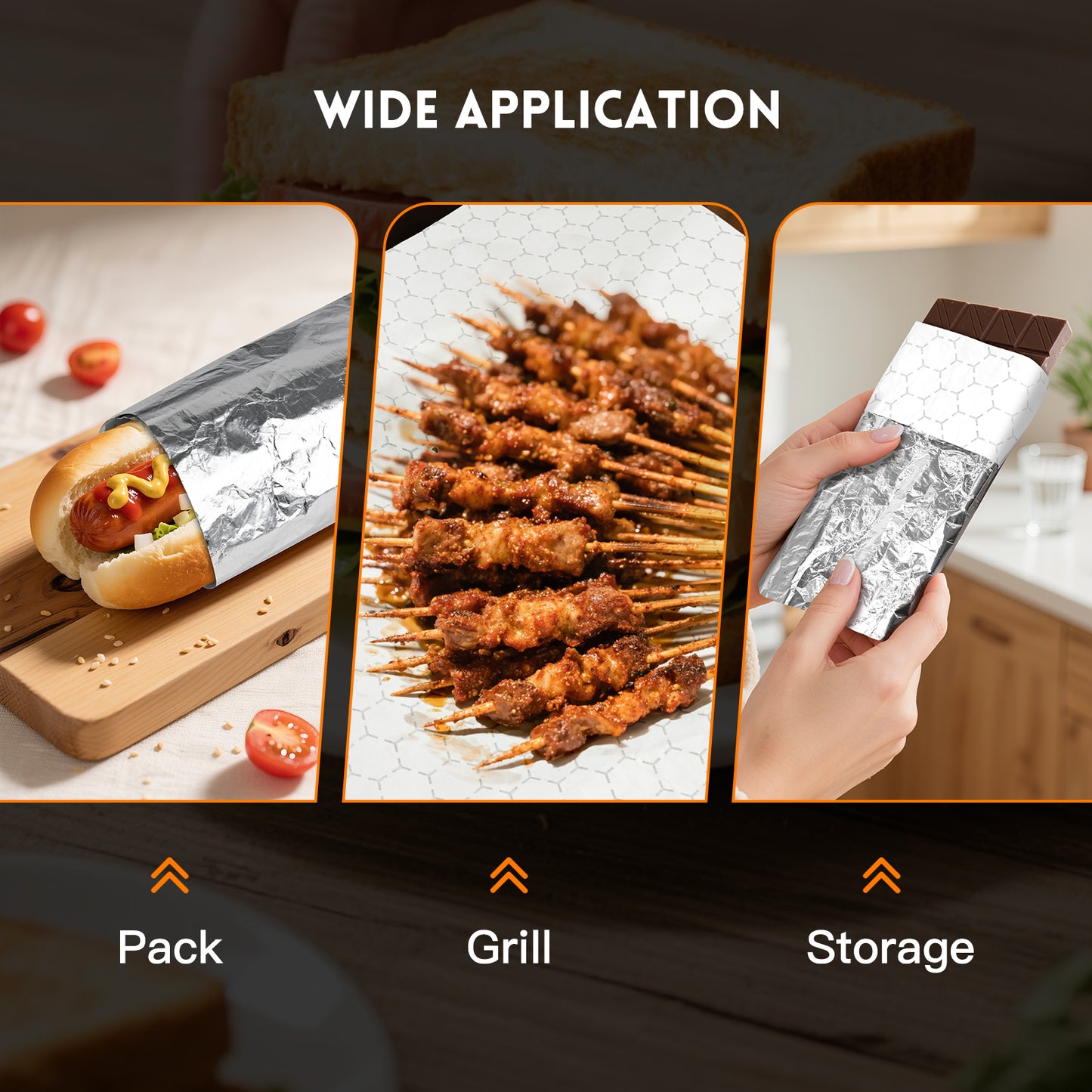 EcoDispose 14” x 16” Pre-Cut Insulated Foil Sandwich Wrap Sheets Grease-Resistant for Hot Food