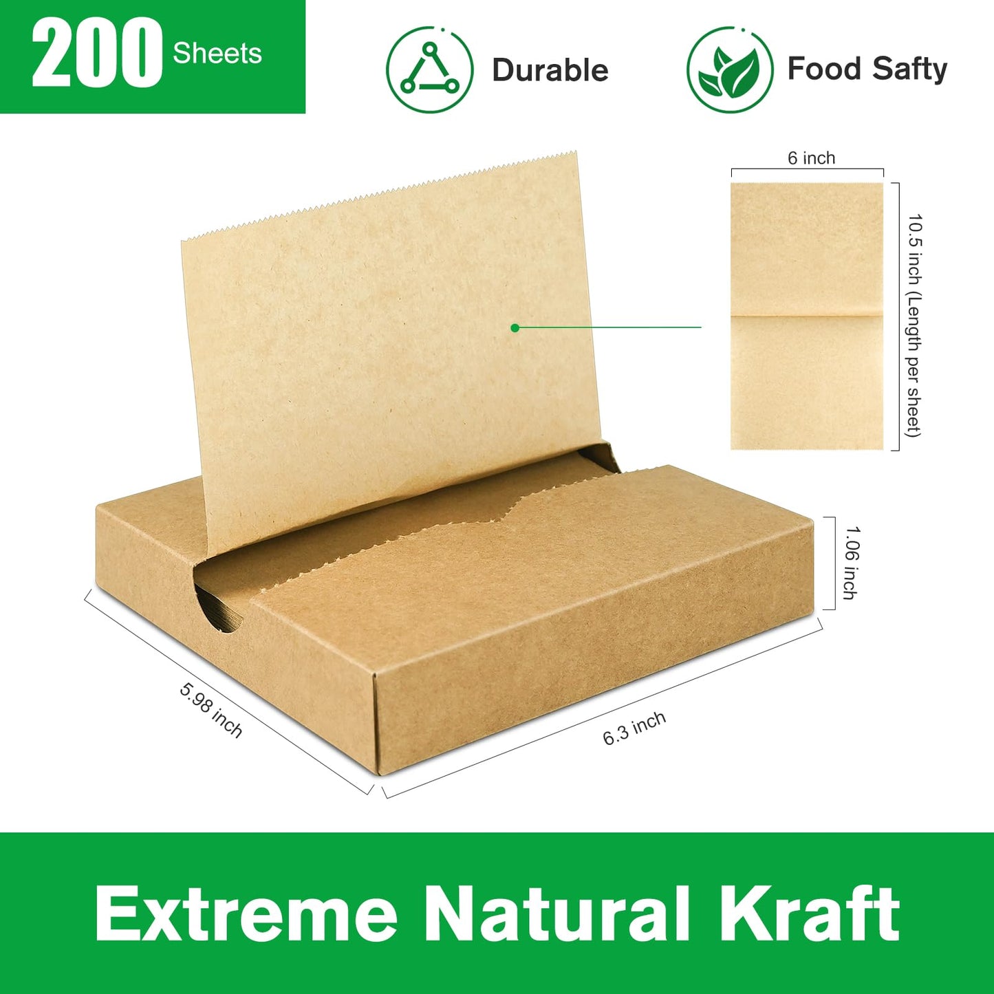 EcoDispose Precut POP UP Deli Paper Sheet Pack of 200, Interfolded Heavy Paper for Food Wrap and Serving