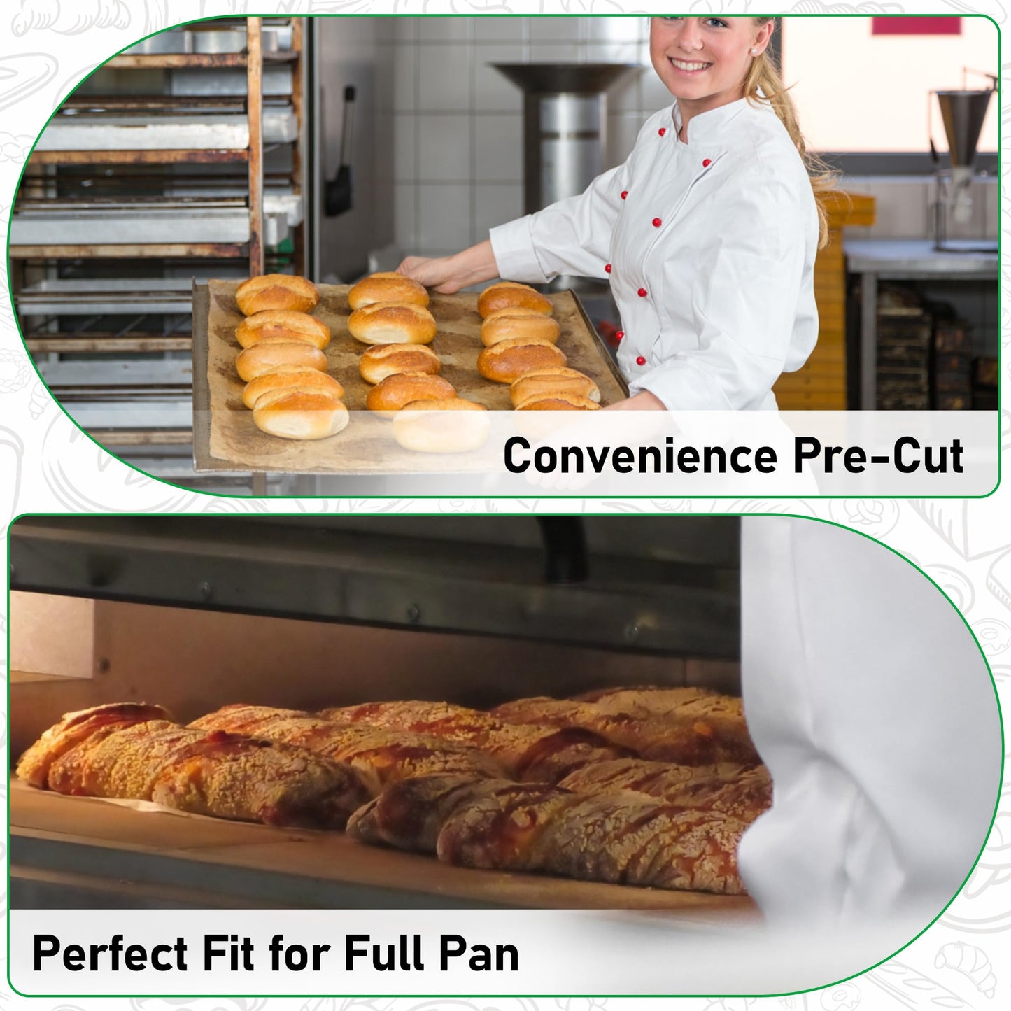 EcoDispose 1000 Pcs, 16-3/8" x 24-3/8" Non-Stick Precut Parchment Paper Baking Sheets Full Pan liner for Bake
