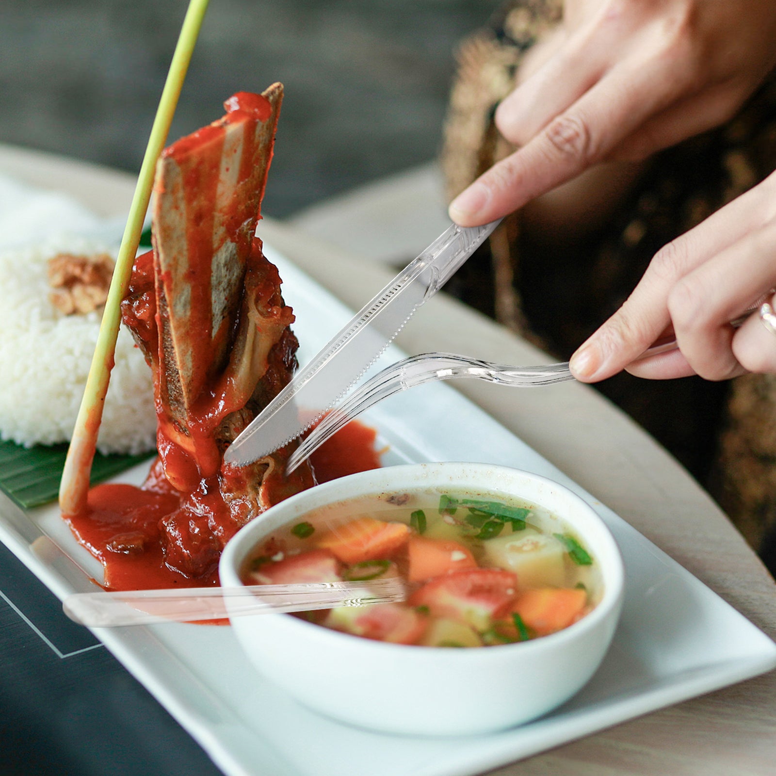 Ecodispose 72 Pcs Extra Heavy Duty Plastic Silverware Set, Disposable Utensils includes 24 Knives, 24 Forks and 24 Spoons