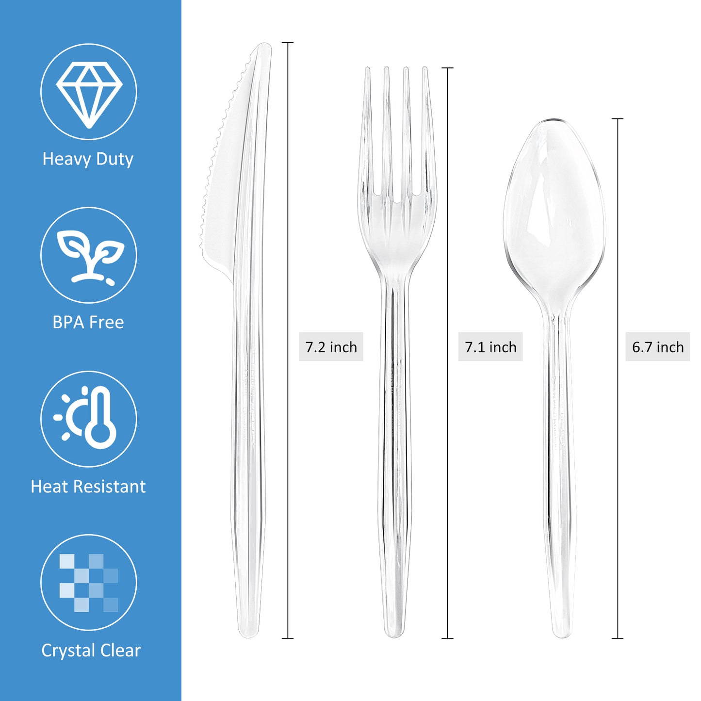 EcoDispose 350 Count Plastic Silverware, Heavy Duty Plastic 200 Forks. 100 Spoons, 50 Knives Disposable Utensils Cutlery Set for Party Supplies