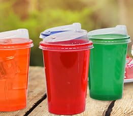 EcoDispose 12 Oz Kids Sippy Cups, 20 Count Spill Proof Reusable Cups, BPA-Free, 4 Colours Assorted Perfect for Party