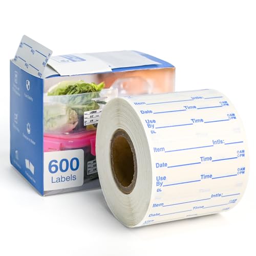 EcoDispose Dissolvable Food Labels, Roll of 600, Disposable Canning Labels, 2" x 1", 1 Rolls, Blue