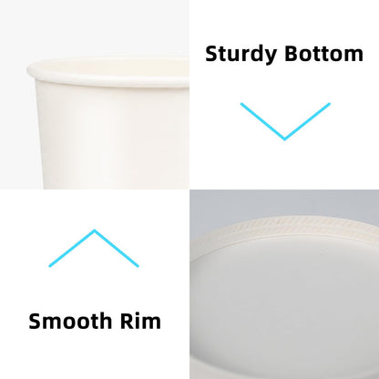 75 Pack 6 oz Paper Ice Cream Cups with Lids, Dessert Bowls Hot or Cold Food, Leak-Resistant To Go Containers for Soup, Sundae, Disposable Snack Bowls for Birthday, Wedding