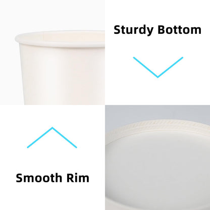 75 Pack 12 oz Paper Ice Cream Cups with Lids, Snack Bowls Hot or Cold Food, Leak-Resistant To Go Containers for Soup, Sundae, Disposable Snack Bowls for Birthday, Wedding