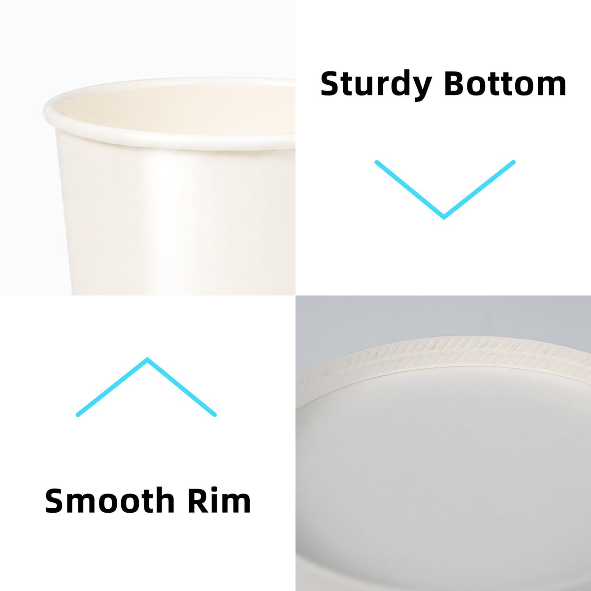 75 Pack 8 oz Paper Ice Cream Cups with Lids, Dessert Bowls Hot or Cold Food, Leak-Resistant To Go Containers for Soup, Sundae, Disposable Snack Bowls for Birthday, Wedding