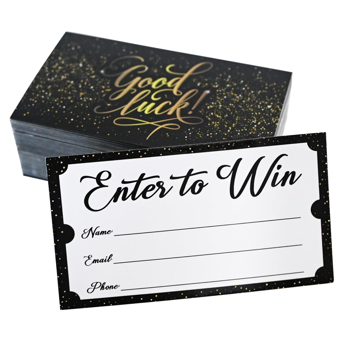 EcoDispose Enter to Win Cards 3.5"x2" Black and Kraft Paper Entry Form Raffle Tickets for Events Contest,Carnivals,Fairs,Ballots and More With Space for Collect Name Email Phone