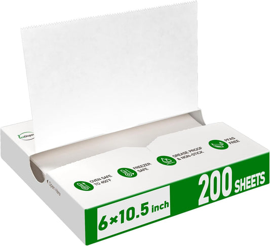 EcoDispose White Precut POP UP Deli Paper Sheet Pack of 200, Interfolded Heavy Paper for Food Wrap and Serving