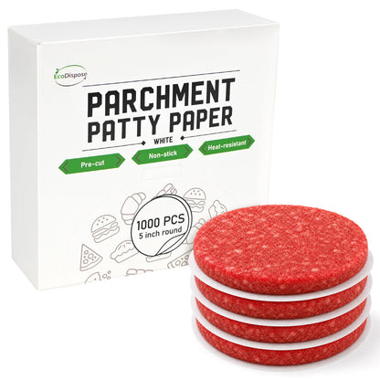 EcoDispose  5 Inch Round Non-Stick Kraft Hamburger Patty Paper