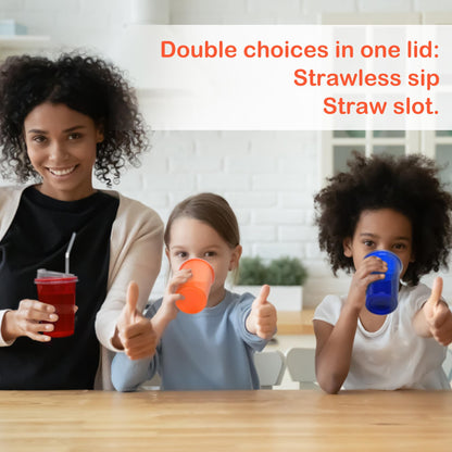 EcoDispose 12 Oz Colorful Disposable Plastic Cup, 4 Colours Assorted, Perfect for Picnic, Celebration and Holiday