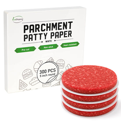EcoDispose  5 Inch Round Non-Stick Kraft Hamburger Patty Paper