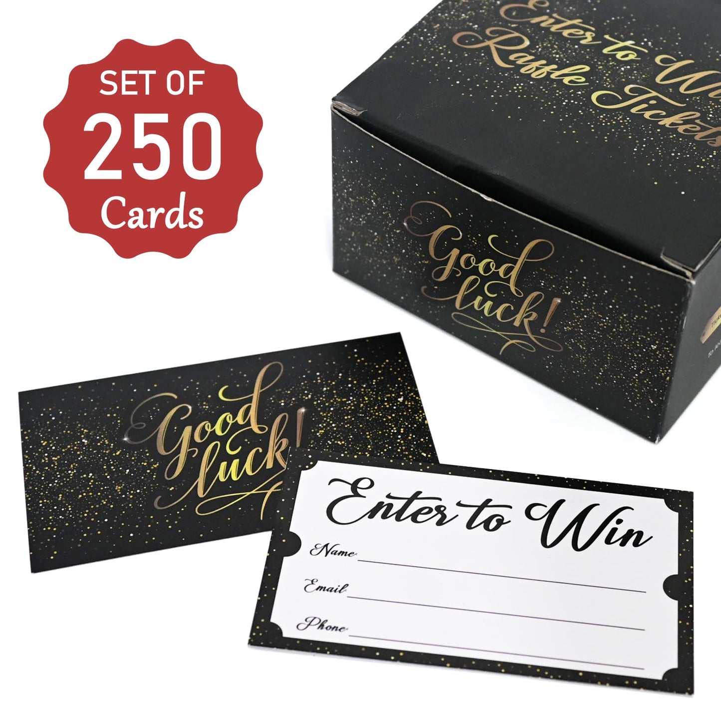 EcoDispose Enter to Win Cards 3.5"x2" Black and Kraft Paper Entry Form Raffle Tickets for Events Contest,Carnivals,Fairs,Ballots and More With Space for Collect Name Email Phone