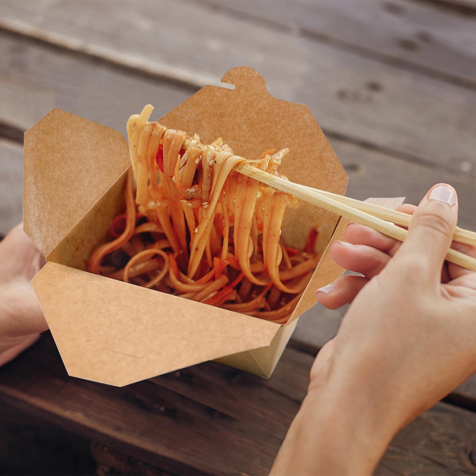 EcoDispose 45 oz Kraft Paper Fold To Go Containers, Microwaveable Leak and Grease Proof Take Out Boxes for Lunch,Leftover and Restaurant