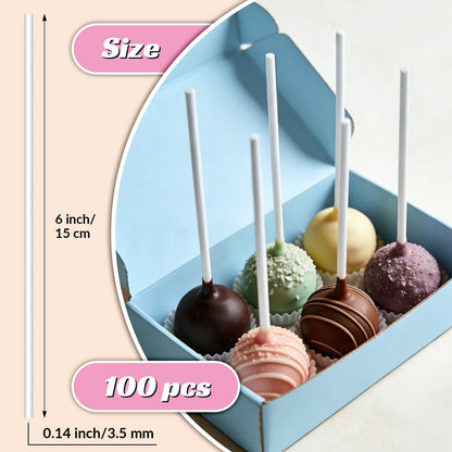 EcoDispose Paper Lollipop Sticks，Paper Sucker Sticks for Cupcake Toppers,Homemade Candy,Chocolate