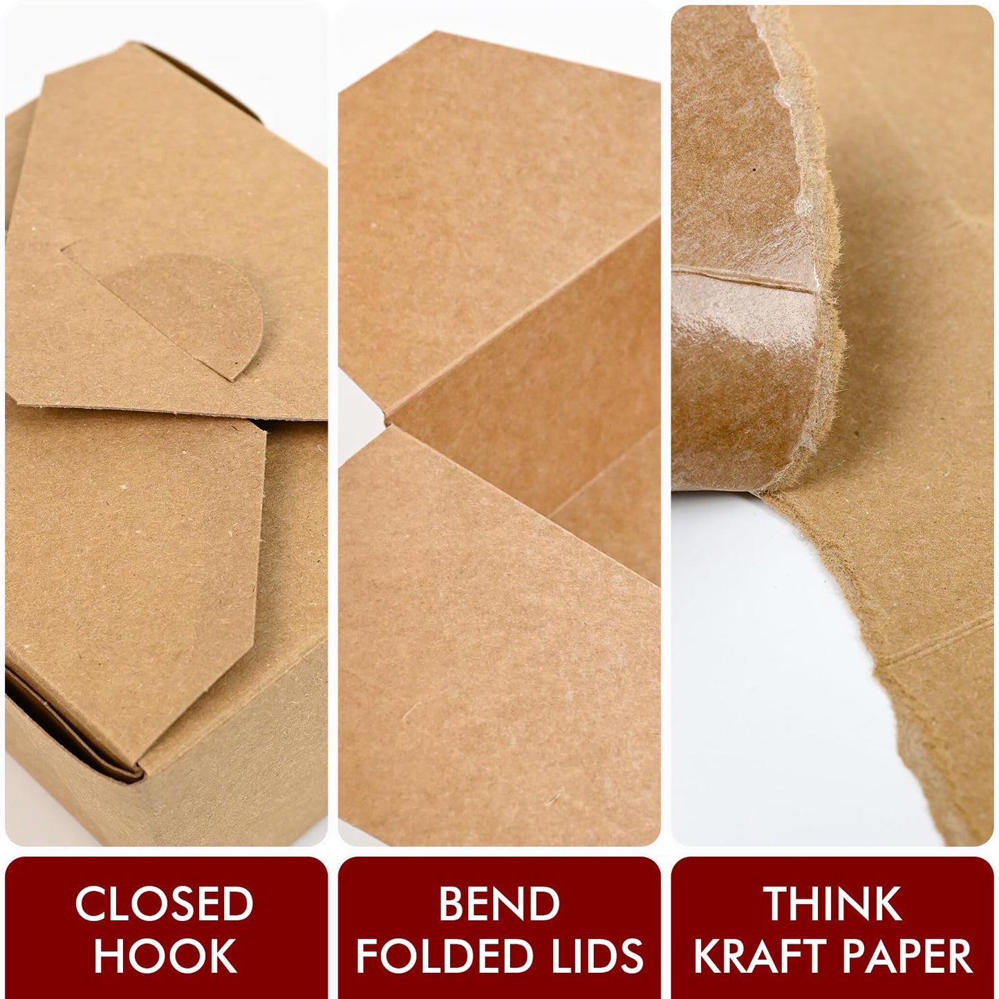 EcoDispose Kraft Paper Fold To Go Containers, Microwaveable Leak and Grease Proof Take Out Boxes for Lunch, Leftover and Restaurant