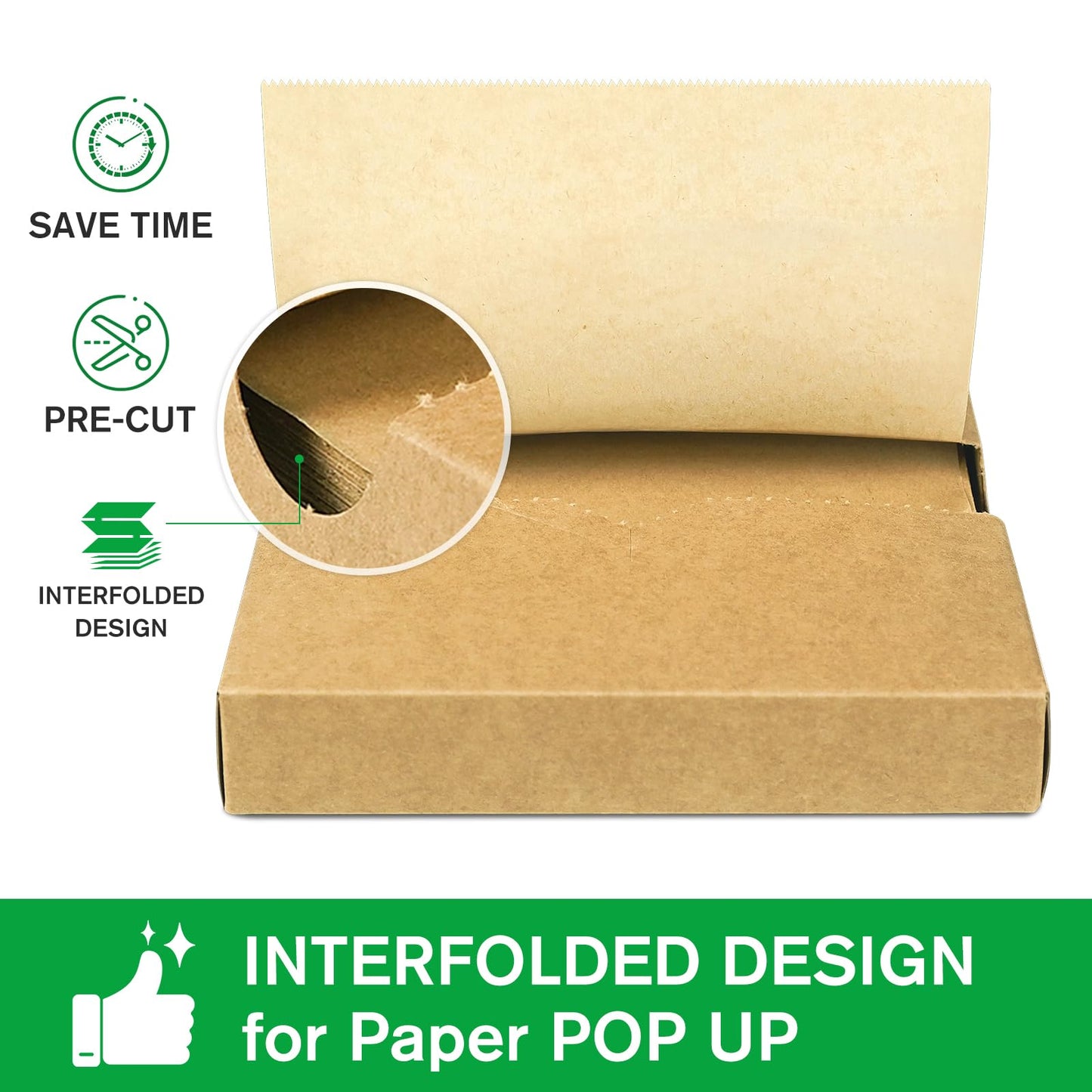 EcoDispose Precut POP UP Deli Paper Sheet Pack of 200, Interfolded Heavy Paper for Food Wrap and Serving