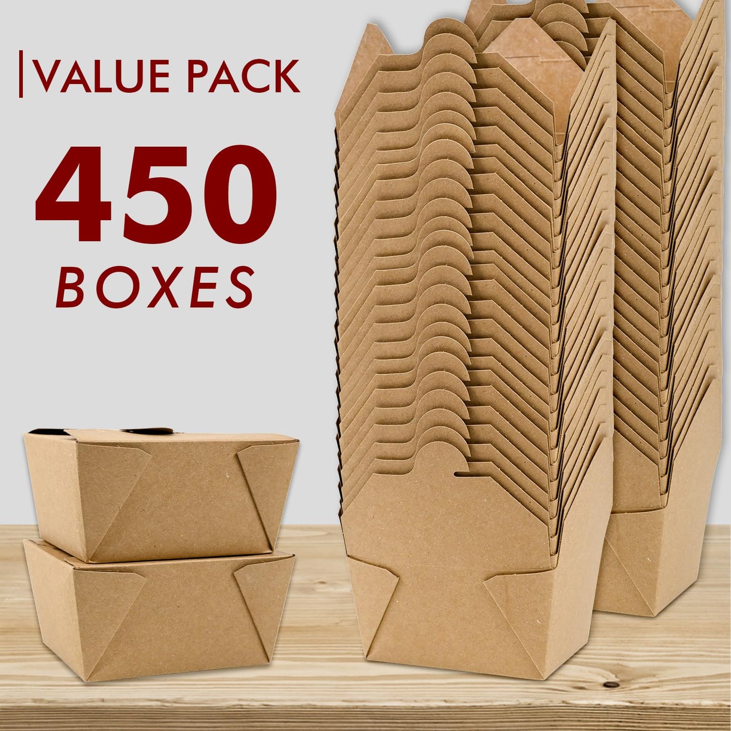 EcoDispose Kraft Paper Fold To Go Containers, Microwaveable Leak and Grease Proof Take Out Boxes for Lunch, Leftover and Restaurant