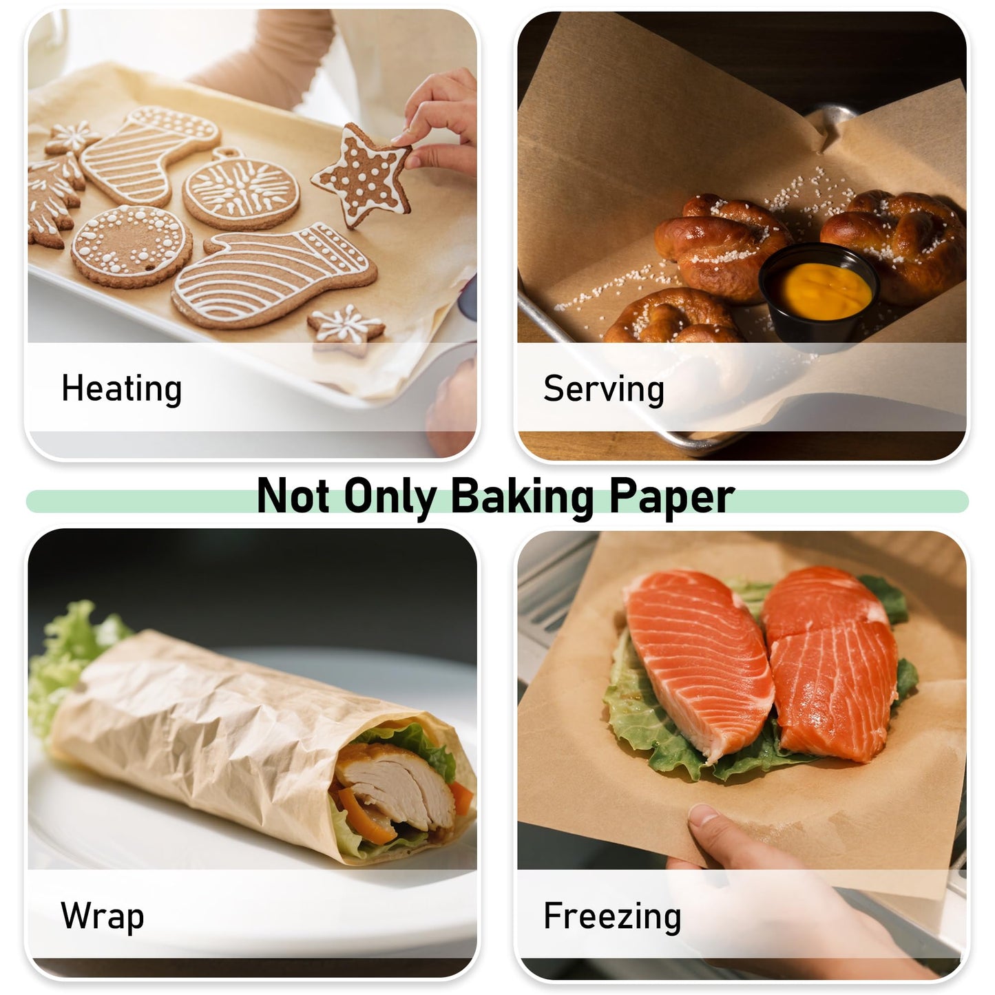 EcoDispose 1000 Pcs, 16-3/8" x 24-3/8" Non-Stick Precut Parchment Paper Baking Sheets Full Pan liner for Bake