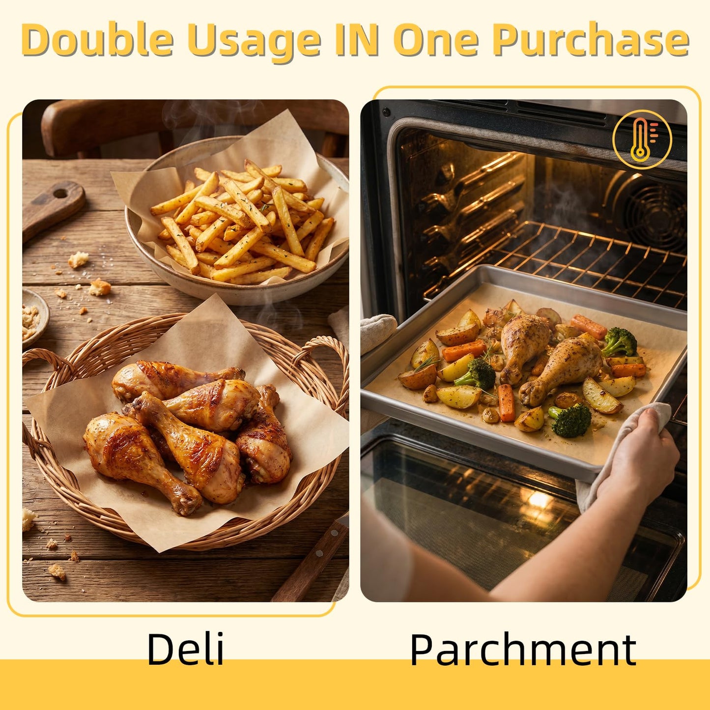 EcoDispose 12"x12" Grease Resistant Non-Stick Deli Parchment Paper