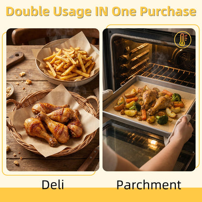 EcoDispose 12"x12" Grease Resistant Non-Stick Deli Parchment Paper