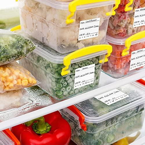 EcoDispose Dissolvable Food Labels 2 x 2 Inch Shelf Life for Containers Use by Roll of 250 Labels